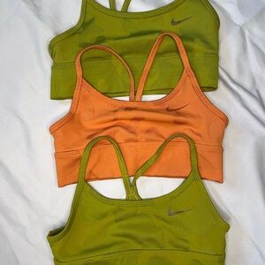Nike Girls Youth X-Small Sports Bra Lot Of 3 — Swoosh Logo And Racerback